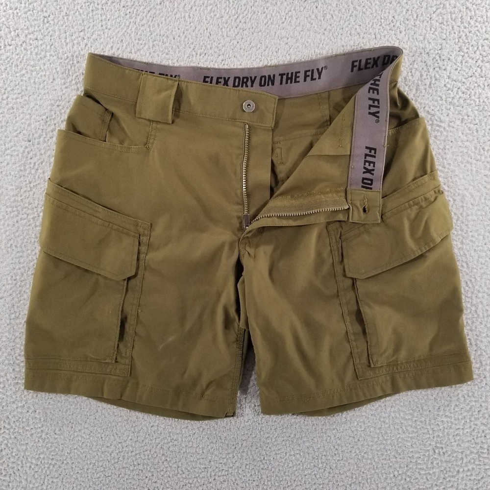 Duluth Trading Shorts Mens 36 Green Flex Dry On The Fly Hiking Fishing Outdoor
